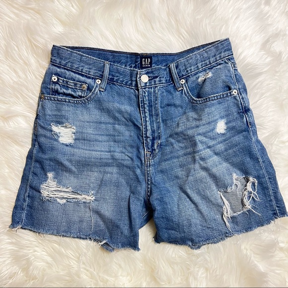 VTG GAP Distressed Midi Bermuda Jean Shorts - Picture 9 of 12